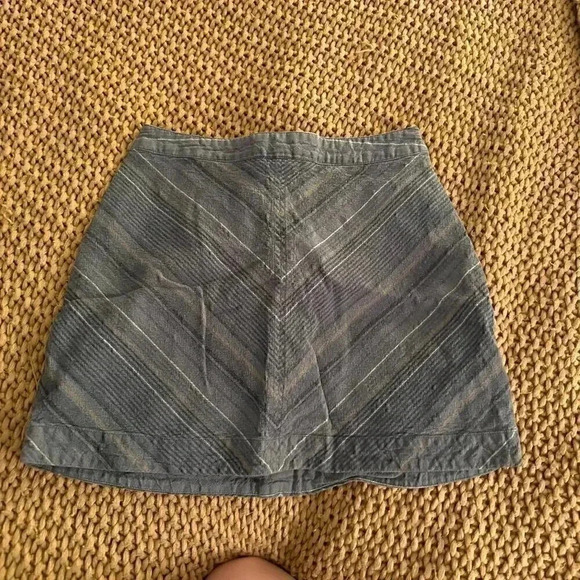 Free People Gray Chevron Lined Mini Skirt - Picture 1 of 3